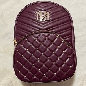 *NWT* BADGLEY  MISCHKA Fall Burgundy Quilted Backpack Purse Vegan Leather